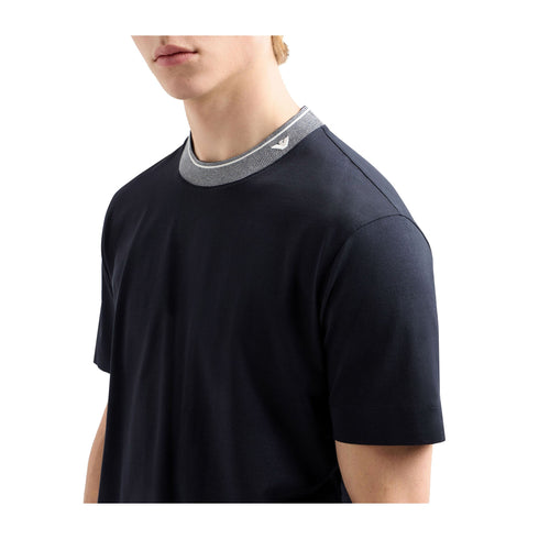 Emporio Armani T-shirt T-shirt Uomo collo in maglia rigato S P25 - EMPORIO ARMANIEM000853AF12926 - U8033 - S - Francavilla Moda